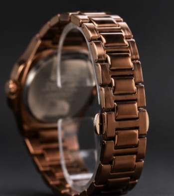 Moonston Men's Brown Stainless Steel Quartz Watch with Day & Date Display