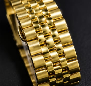 MOONSTON GOLDEN WATCH WITH DATE DISPLAY