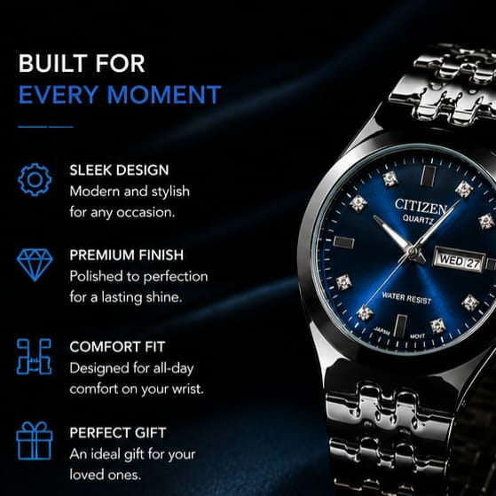 citizen blue interior mens watch