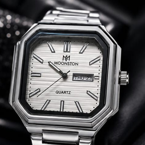 moonston luxury watch in silver