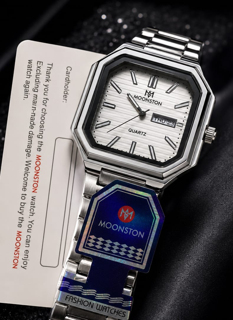 moonston luxury watch in silver