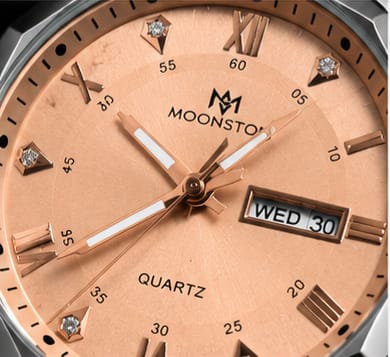 Moonston Men's Luxury Two-Tone Quartz Watch with Day & Date Display