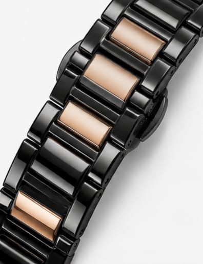 Moonston Men's Black & Rose Gold Quartz Watch with Small Seconds Dial