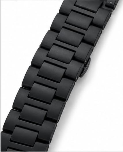Moonston Men's Black Stainless Steel Quartz Watch with Small Seconds Dial